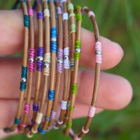 Bracelet jonc en aiguille de pin "perle individuelle "