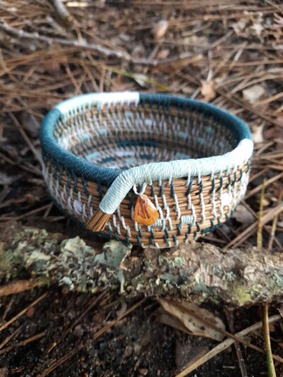 Corbeille Pierre Amazonite bleue – Image 2