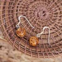 Boucles d'oreilles "boules bois de pigne"