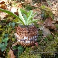 Vase pignon violet-gris blanc