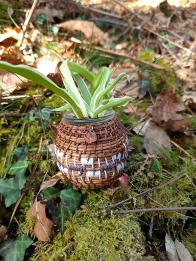 Vase pignon violet-gris blanc