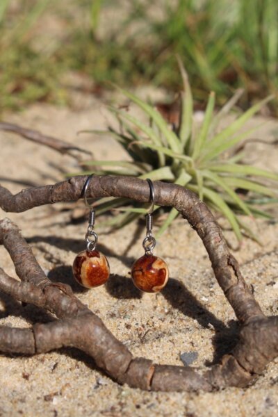 Boucles d'oreilles "boules bois de pigne" – Image 4