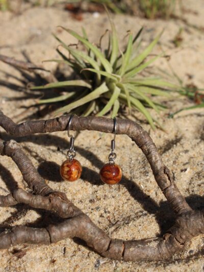 Boucles d'oreilles "boules bois de pigne" – Image 2