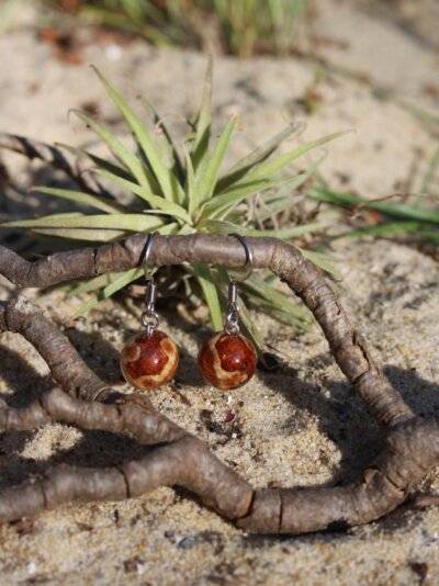 Boucles d'oreilles "boules bois de pigne" – Image 7