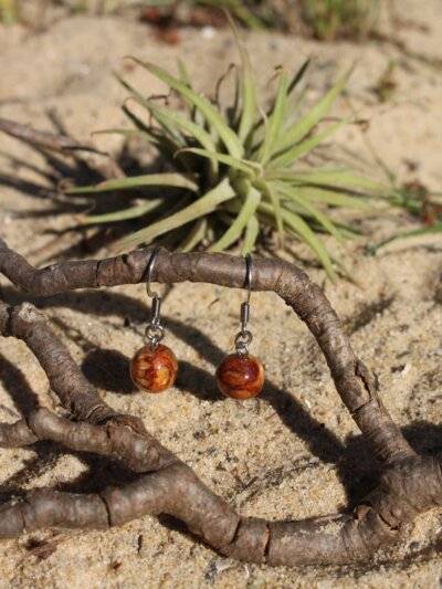 Boucles d'oreilles "boules bois de pigne" – Image 2