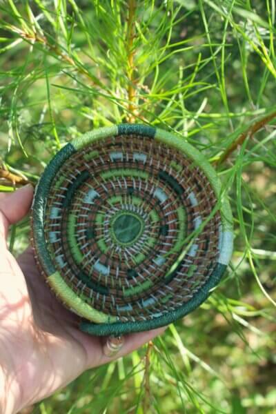 Corbeille Pierre jade verte